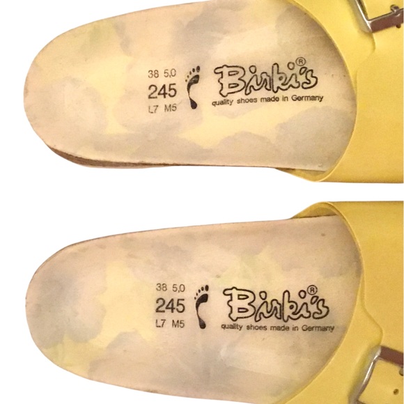 Birkenstock Catalina Birki’s Yellow Slide Sandal Birko-Flor Size: 7 Med/Narrow - Picture 7 of 12